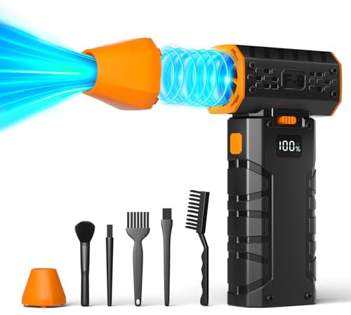 Super Power Turbo Ventilator, 240000RPM Violent Fan Elektrischer Luftstaubwedel Einstellbarer Turbo JetFan Handheld Mini Gebläse für Computer, Tastatur, Outdoor, Haus und Auto