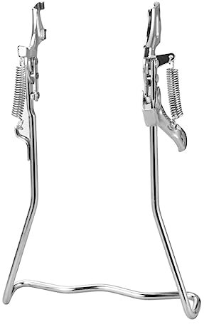 UKCOCO Rear Bent Double Pod Bike Iron Parking Rack for Bike Storage and Maintenance