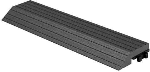 ML-Design WPC Abschlussleiste gerade Anthrazit für Terrassenfliesen, 30x2x7,5 cm, Holzoptik, WPC-Fliesen Abdeckleiste geriffelt mit Klicksystem und Drainage, Umrandung Bodenbelag Randabschlussleiste
