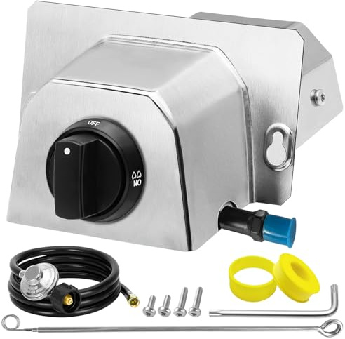 Pizza Oven Accessories, Pizza Oven Gas Burner Attachment, Outdoor Pizza Oven Accessory for Karu 12/12G/12-Inch Models Pizza Oven Propane Burner, Propane Conversion Kit with 5FT Hose & Regulator.
