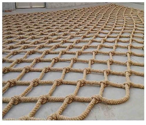 Hanfseilnetz Klettersicherheitsnetz Balkon Treppen Garten Spielplatz Schutznetz Innen- & Außendekorationsseile(1 * 1m)