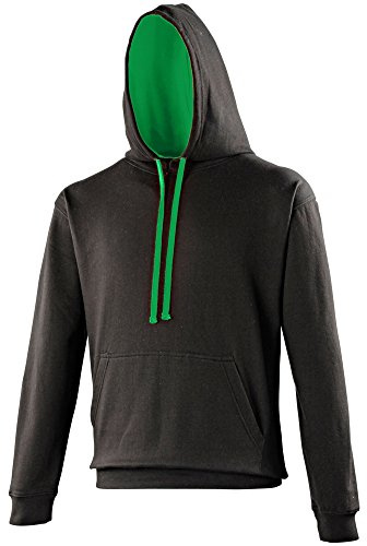 AWDis Men's Varsity Hoodie, Multicoloured (Jet Black/Gold), XX-Large