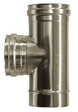 Raccordo T 90 femmina canna fumaria DN 180 tubo acciaio inox 316