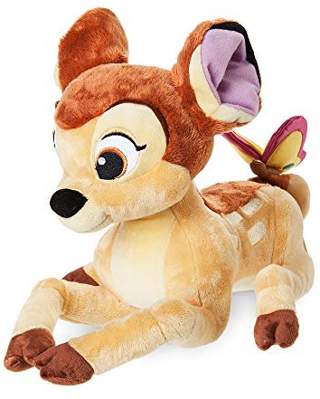 Disney Store Mittelgroßes Kuscheltier Bambi, 36 cm / 14”, kuschelige Kultfigur entzückendem Schmetterling am Schwanz, für alle Altersstufen geeignet