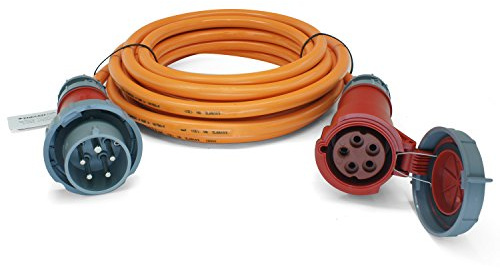 CEE-Verlängerungskabel 400V/32A IP67 PUR H07BQ-F 5x6 mm² mit ST/KU 5-polig wasserdicht 25m