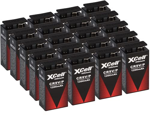 20x Batterie Lithium 9 Volt Block 1200mAh, 9v E-Block (U9VL, CR-9V, 6LR61) 10 Jahres Batterie ideal für z.B. Rauchmelder, Feuermelder, Messgeräte, Mikrofone u.v.m. AKKUman Set (20 Stück)