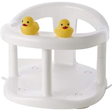 SARO – Soporte Abatible para Bebé con Patitos - Asiento de Baño para Bebé con Ventosas y Antideslizante - Blanco