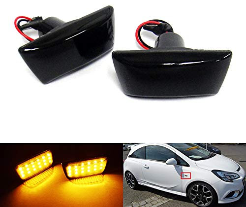 RZG 2x Seitenblinker schwarz LED Blinker für Adam Astra H GTC J Corsa D E Insignia Meriva Zafira