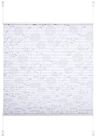 WR-Design Verspanntes Klemmfix-Plissee Ausbrenner in Weiss - Breite 40 bis 120 cm - Länge 130 cm oder 210 cm - der attraktive Sichtschutz (090 x 210 cm)
