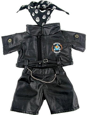 Kostüm für einen Motorradfahrer - Teddy Outfit Kleidung - 40cm - Teddybär Nicht enthalten