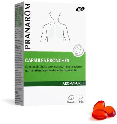 PRANARÔM - Aromaforce - Capsules Bronches - Santé Respiratoire - Aux Huiles Essentielles 100% BIO - 30 Capsules