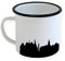 Emaille Tasse Wolfenbüttel Retro Design - Emaille Becher Skyline in 5 Farben, Personalisierte Geschenk-idee Home Office Büro Zuhause Garten