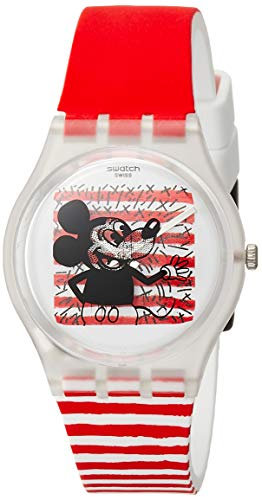 Swatch GZ352 Armband-Uhr Mouse Mariniere Analog Quarz Silikon-Armband