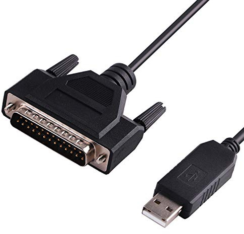 1,8 m USB RS232 auf DB25 Kabel für CNC-Kopiereinrichtung, kompatibel mit Windows, Linux, Mac OS, FTDI-Chip im Inneren