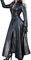 SKYWPOJU Damen PU Leder Kleid Langarm Elegant Etuikleid Bleistiftkleid Clubwear Dress Cocktail Party Abend Kleider in Latex Leder Lack Optik L EU