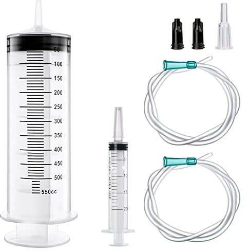 Spritze 550ml+20ml Extra Große Spritze mit Schlauch Wiederverwendbare Flüssige Spritze Blasenspritze für Motoröl kan Kleber,Labor