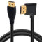 GELRHONR Câble HDMI 4K 1.4, coudé HDMI mâle vers mâle 4K @ 30 Hz, connecteur plaqué or, prise en charge ARC, 3D, Ethernet, pour TV HD, Lactop, PC, projecteur - Noir (1 m) (droit/gauche)
