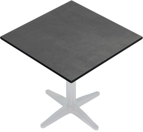 GGMMÖBEL COMPACT | Esstisch HPL Tischplatte | 58 x 58 cm | Anthrazit | Perfekt für klappbare Gartentisch, Esstisch | Outdoor | Restaurant, Cafe, Bar