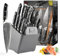 NANFANG BROTHERS Damascus Knife Set,18-Pieces Kitchen Knife Set with Wooden Block VG10 Core Steel with 8 Steak Knife,Japanese Professional Kitchen Sharp Knife Set