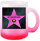 Glas-Tasse weiß/rot Walk of fame (Wunschname) Kaffeetasse, Teetasse, Glühweintasse, Glas satiniert mit Farbverlauf
