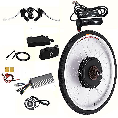 Frederimo Kit di conversione per bicicletta elettrica, 26 pollici, 48 V, 1000 W, kit per bicicletta elettrica, mozzo di conversione motore, ruota posteriore per bici da strada
