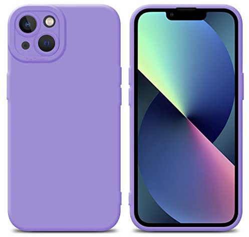 Cadorabo Hülle kompatibel mit Apple iPhone 14 Plus Schutzhülle TPU Silikon Case Liquid Design mit Kameraschutz Slim Kratzfest Weiche Gummi mit Rundumschutz Case Hülle für iPhone 14 Plus in Lila