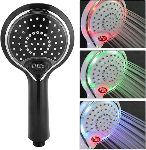 Uadme Alcachofa Ducha Led, 3 Colores Ducha Mano Con Pantalla Temperatura Ducha A Color Ducha De Mano De Baja PresióN Cabezal De Ducha Digital Para Adaptarse A La MayoríA De Las De BañO