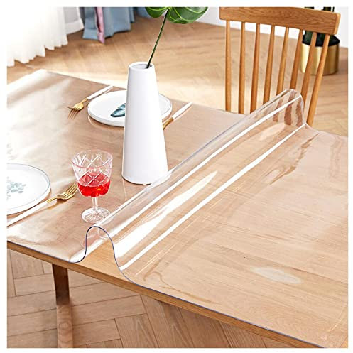 Tisch Schutzfolie Transparent Wasserdicht/Glasklar Folie aus PVC/transparente Tischdecke Tischschutz für Holztische geeignet,Dicke 1mm,Größe wählbar,Rechteckig,40x300cm