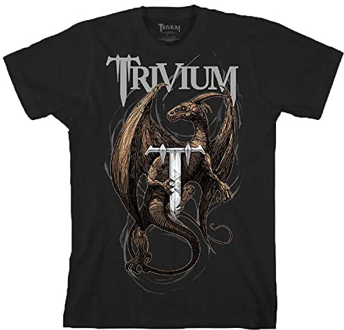 Trivium T Shirt Perched Dragon Band Logo Nue offiziell Unisex Schwarz S