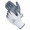 A406 24 Pair work gloves Nitrile Coated White Grey Nylon Safety Work Gloves Garden Gloves Builders Gloves Mens Gardening (Medium)