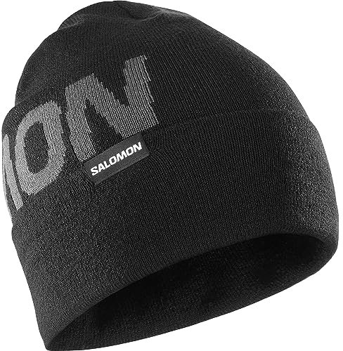 Salomon Hermitage Beanie Unisex-Mütze Ski Snowboarden, Winterwärme, Vielseitiger Tragekomfort und Weicher Komfort, Schwarz, Einheitsgröße