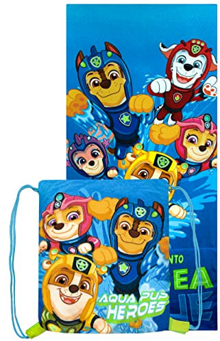 PAW Patrol Schwimmtasche Kinder | 2-In-1 Handtuch In Einer Tasche | Aqua Pups Badetasche