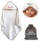 KDO Magic - Personalisierter Baby-Badeumhang - Gestickter Vorname - 100% Baumwolle - Kapuzenbadetuch - Bestickt – personalisierbares Babyhandtuch - weich und saugfähig - Beige