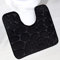 Reyox Tapis de Toilette Antidérapant Absorbant Tapis Contour de WC Polyester Forme de U Noir 50 x 60 cm