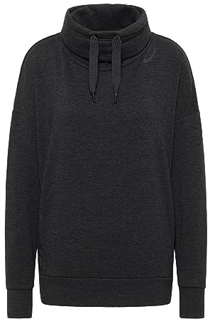 Ragwear Damen Sweatshirt Julissa Sweater mit Schalkragen Herbst Winter Überschnittene Schulter Streetwear-Style