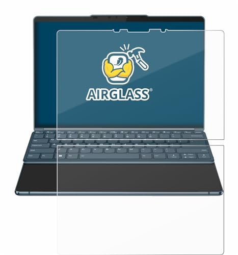 BROTECT Schutzglas für Lenovo Yoga Book 9i Gen 8 Schutzfolie Panzer Folie Glas Displayschutz Made in Germany [Kratzfest 9H, Anti-Fingerprint]