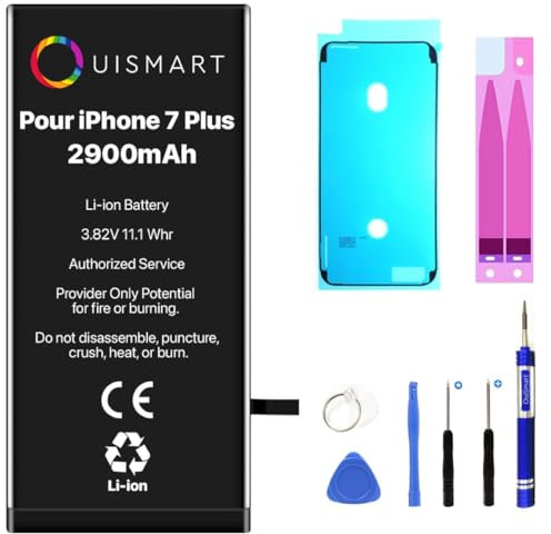 OUISMART® KIT Batterie pour IPHONE 7 Plus (Joint Noir)