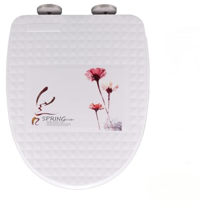 Flipped Warmth Lunette De Toilette en Forme De D, Abattant WC avec Frein De Chute avec Dégagement Rapide pour Un Nettoyage Facile, Charnière Fixation Supérieure, Abattant WC Forme D 34,5 X 42 Cm,A
