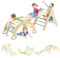 RELAX4LIFE 4 in 1 Triangolo da Arrampicata con Scivolo per Bambini, Arco da Arrampicata e Scala per Arrampicarsi in Legno, Montessori Giocattoli Bimbi 2 3 4 5 Anni (Colorato, 1)