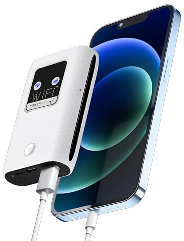 Cuifati Mobiler 4G LTE WLAN-Router, 300 Mbit/s Hotspot Modem für Bis zu 10 Geräte, SIM-Kartensteckplatz, 6000-mAh, Kabelloses Tragbares Gerät für Reisen