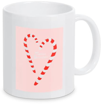 artboxONE Tasse Zuckerstangen Rose Weihnacht von Ute Arnold - Kaffeetasse Liebe