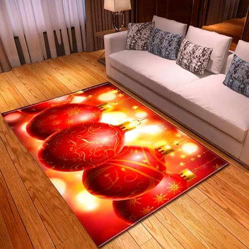 Fröhlicher Weihnachtsbaum 3D-Gedruckter Rutschfester Teppich 160 X 230 Cm Fußmatte Für Den Innenbereich – Weich Und Waschbar – Fleckenabweisend, Fusselfrei: Umweltfreundlich – Leicht Zu Reinigen -3D0N