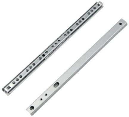 MOCNT 1 Paar (2 Stück) 438mm Schubladenführungen 17mm Nut Schubladenschienen Vollauszug Schubladenauszug Kugellager Stahl Schienen Schubladen Auszugsschienen Kabinett