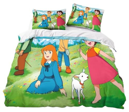 Anime Characters Mädchen Bettwäsche 135X200, Mikrofaser Bettbezug Mit Reißverschluss,Bettwaren & Bettwäsche Mit Kissenbezug 50x75cm (A2,135x200 cm + 80x80 cm)