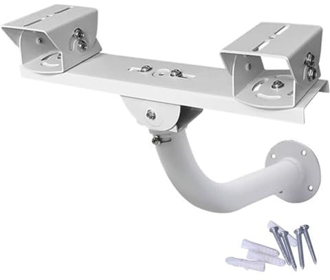 Soporte de cámara de seguridad doble para cámara de vigilancia, tipo L, metal, acero, una a 2 barras transversales horizontales, soporte de montaje doble para cámara