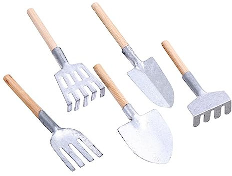 CANIGHT 5pièces Mini Outils De Jardin Miniatures Râteau Et Pelle pour Décor De Maison Et Accessoires De Photographie