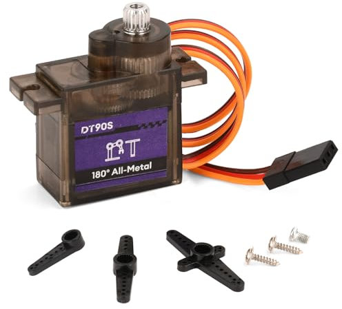 RC Servo Motor Metall Kupfer Zahnrad Servo Tester 2kg 180° Hochpräzise 6V Servo für Arduino Modelle, Roboter, Kletterfahrzeuge, RC Boote, RC Flugzeuge (1 Stück Set)