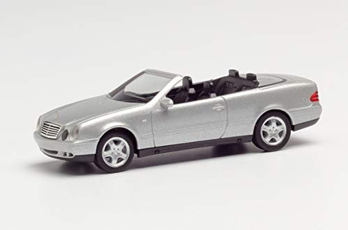 Mercedes-B CLK A208 Cabrio Silber 1. Generation 1997-2003 H0 1/87 Herpa Modell Auto mit individiuellem Wunschkennzeichen