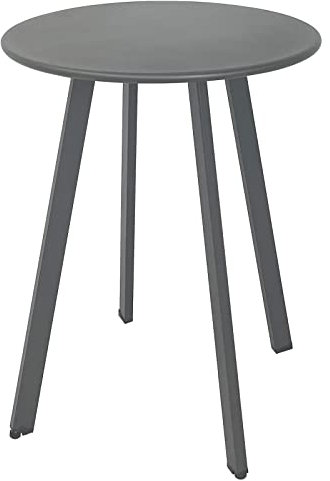 Fokebel Outdoor Beistelltisch, Wetterbeständiger Patio Kleiner Beistelltisch Outdoor Indoor Runder Metall Stahl Kleiner, Wasserfester Endtisch für Garten Balkon Hof (Grau)