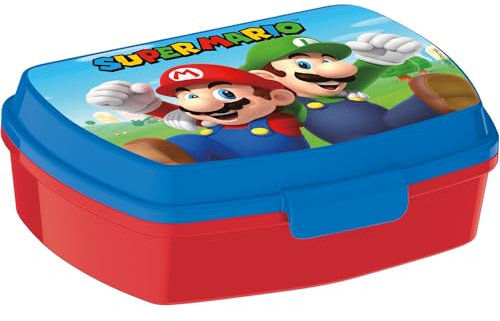 KP Pharma Super Mario Lustige Sandwichbox für Kinder - Langlebige, BPA-freie Lunchbox aus Kunststoff mit sicherem Deckel - perfekt für Schule, Picknick oder Snacks unterwegs